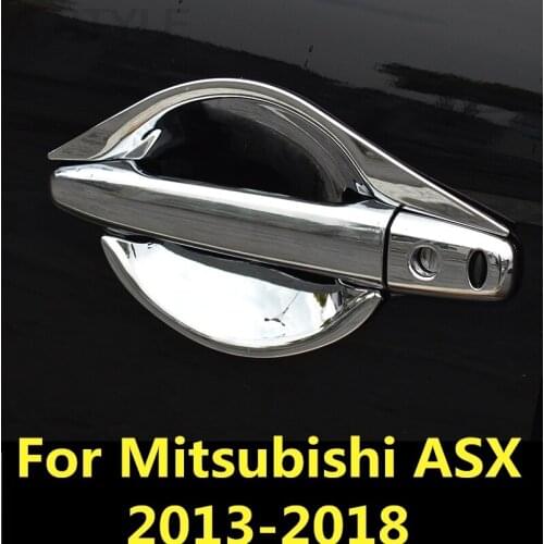 For Mitsubishi ASX 2013-2018 Car Styling Inner Door Handle Cover Door Bowl Frame Trim Sticker Accessories Blade door bowl