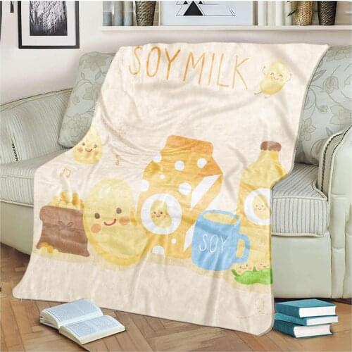 Delicious Food Milk Fruit Flannel Throw Blankets Double-sided Fleece Blanket