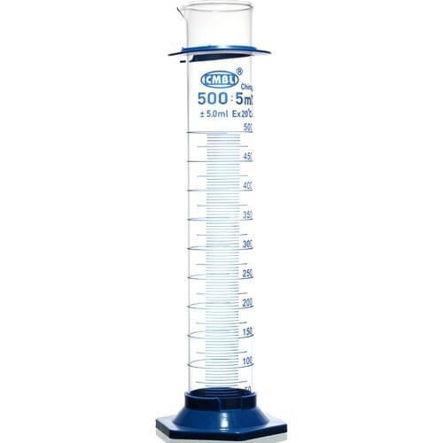 500mL Measuring Cylinder with Spout and Graduation with Plastic Heagon Base Laboratory Chemistry Equipment