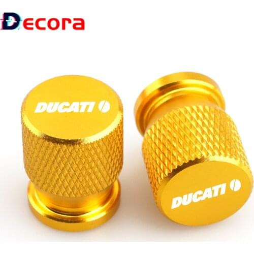 For Ducati Diavel Cromo Carbon AMG Strada 1260 All Years Tire Valve Air Port Cover Wheel Tyre Caps Motorcycle Accessories Gold