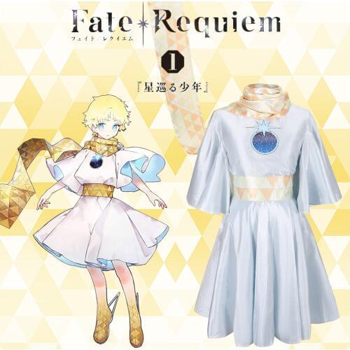 Fate/Grand Order FGO Cosplay Voyager Le Petit Prince Top Pantskirt with Scarf Halloween Costume for Woman