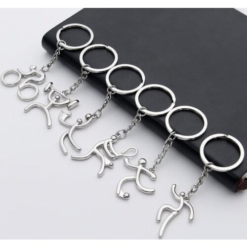 Creative Metal Sports Spirit Logo Blank Keyring Keychain Keyfob Holder Rings Key Chains DIY Pendant Charms Buckle Accessories