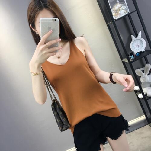 2020 new Spring Summer fashion tank top Women Sleeveless V-neck Loose T Shirt Ladies Vest Camisole Slim Ladies Vest top women