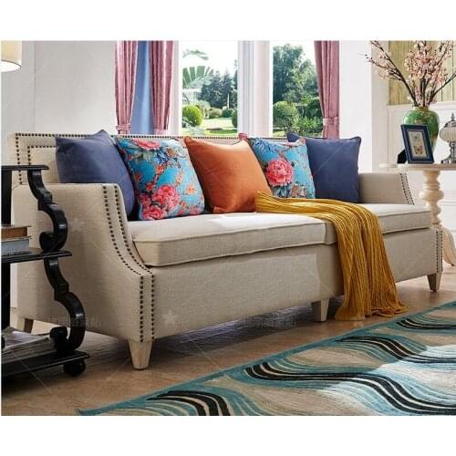 Living Room Sofa set Home Furniture modern linen hemp fabric sectional sofas American country muebles de sala moveis para casa