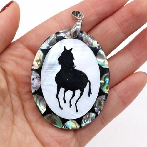 Charm Natural Shells Pendant Elliptical Mother of Pearl Shell Necklace Pendants for Women Jewelry Making DIY Accessories Gift