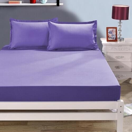 30 1pcs 100% Polyester Solid Fitted Sheet Mattress Cover Four Corners With Elastic Band Bed Sheet 25