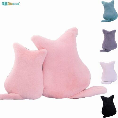 40-60cm Lovely Back Cat Plush Toys Soft Stuffed Animals Backrest Sofa Cushion waist Home Decoration Kids Girl Gift 100% Cotton