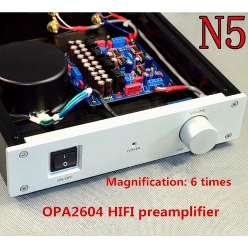 All aluminum PRE-AMP Upgraded version N5 OPA2604 Fever Class HIFI finished Preamplifier amplifier with 27 ALPS Potentiometer