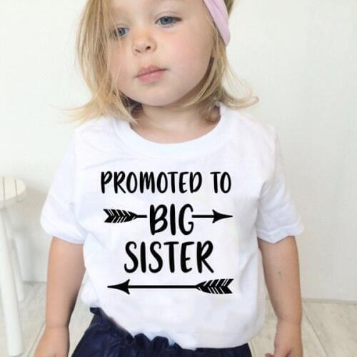 Promoted To Big Sister Kids T Shirt Boys Girls Summer Short Sleeve Funny Graphic Printed Kawaii Top Tee Shirt Children Tshirt