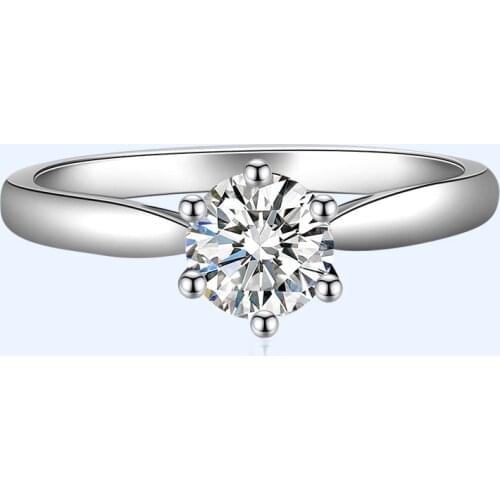 Luxury Female Small Lab Diamond Ring Promise Real 925 Sterling Silver Engagement Ring Vintage Solitaire Wedding Rings For Women