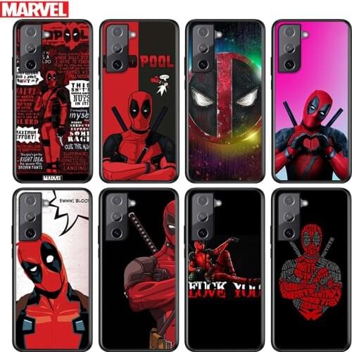 Marvel Deadpool For Samsung Galaxy S21 S20 FE S10e S10 S9 S8 S7 S6 Ultra Plus Lite 5G Edge Black Soft Phone Case