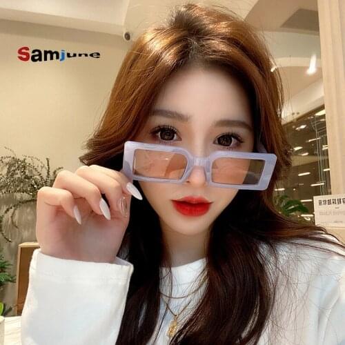 Samjune Square Sunglasses Women 2021 Small Rectangle Sunglasses for Women/Men Vintage Gafas De Sol Mujer Retro Shades for Women