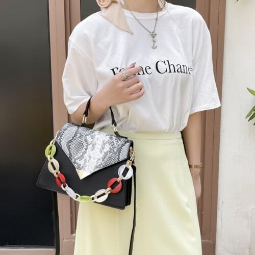 Trend Snake Print Female Bag Fashion Color Bracelet Handbag Designer Brand Women Crossbody Shoulder Bag Luxury Ladies Purse