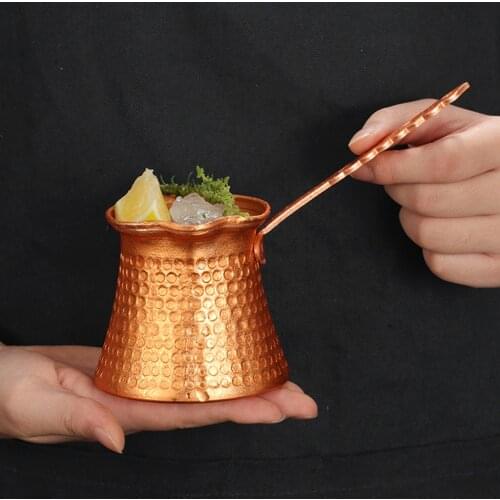 Turkish Copper Coffee Pot Handmade Traditional Design Engraved Handle Ottoman Coffee Espresso Pots