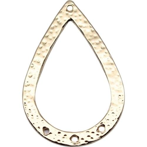 WYSIWYG 2pcs Charms Water Droplets High Quality KC Gold Color Alloy DIY Jewelry Making Accessories 26x39mm For Earring Making