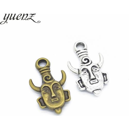 YuenZ 3pcs Antique Silver color Tribal chief Charms Pendants Jewelry Making Metal Idol Charm DIY Handmade Craft 36*20mm I150