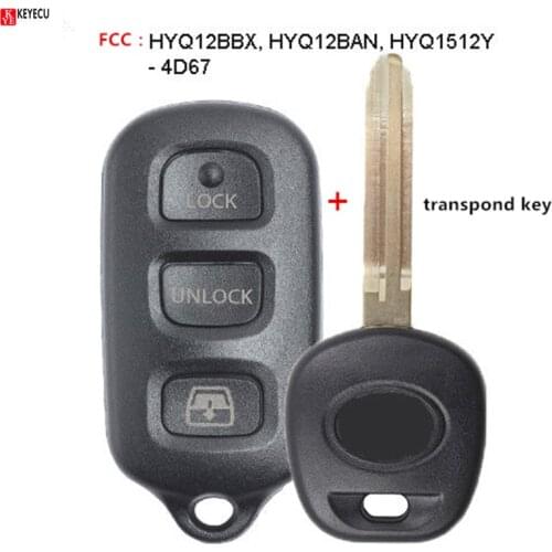 Keyecu Replacement Remote Key Set for Toyota 2003 2004 2005 2006 2007 2008 2009 4Runner , 2003-2008 Sequoia FCC:HYQ12BBX