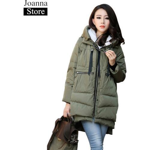 Winter Hooded Long Cotton Coat Women Thick Oversize Parka Female Big Pocket Black Warm Jacket Casual Plus Size Streetwear Ladies