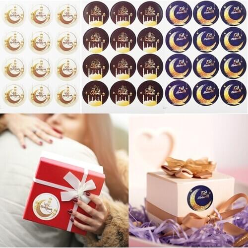 10sheet Eid Mubarak Decoration Paper Stickers Ramadan Kareem Gift Labels Seal Sticker Islam Muslim Festival Party Favor Supplies