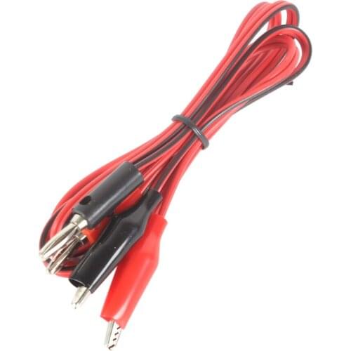2pc Connectors Terminals Cable 5A Banana Plugs To Crocodile Clamps Test Leads Line DC Power Supply Alligator Clips Cable Wire 1M