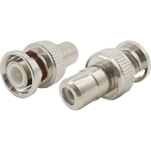 2Pcs RCA Female Plug to BNC Male Jack Adapters Coaxial Connector For CCTV Video