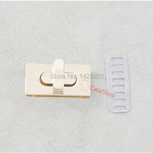 5 pcs / Lot Square Turn Button Latch Closure for Catch Tuck Leather Purse Bag hangbag Gold F301C8 Free Shipping