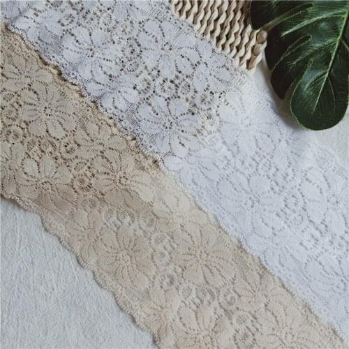 8.5CM WhiteTulle Mesh African Skin Lace Elastic Fabric 2021 Couture Accessoire For Sewing Needlework Used On Wedding Dress S2323