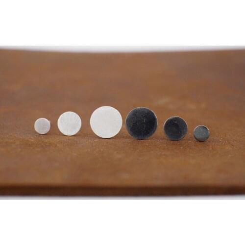 925 Sterling Silver Matte Round Post Stud Earrings Men Women A1718