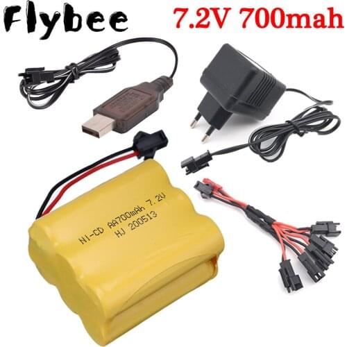 7.2v battery 700mah AA NICD Battery witrh cagrger for Remote control electric toys NI-CD AA 7.2 V 700 MAH Batteries pack
