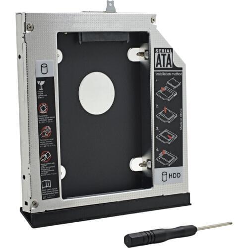 Aluminum 2nd HDD Caddy 12.7mm SATA 3.0 2.5"SSD HDD Box Case Adapter For Lenovo ThinkPad L430 L420 L412 DVD optibay Professional