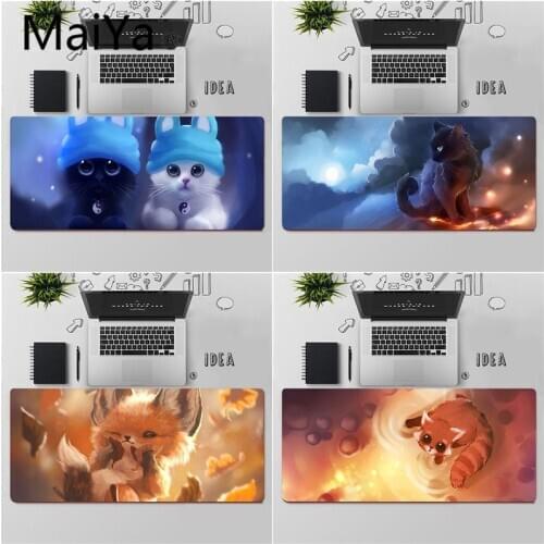 Maiya Top Quality Animal cartoon Cute Fox cat DIY Design Pattern Game mousepad Free Shipping Large Mouse Pad Keyboards Mat