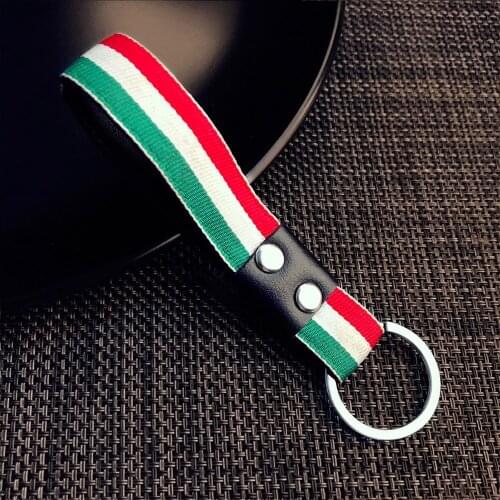 LEEPEE Car Keyring Metal Key Rings Key Holder Hand-Woven Leather Rope Keychain Key Chain Auto Accessories Car-styling