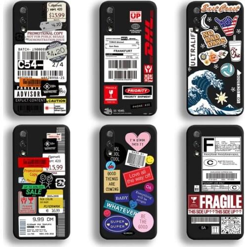 Stamp Label Barcode DHL Express Phone Case For Huawei Honor 30 20 10 9 8 8x 8c v30 Lite view 7A pro
