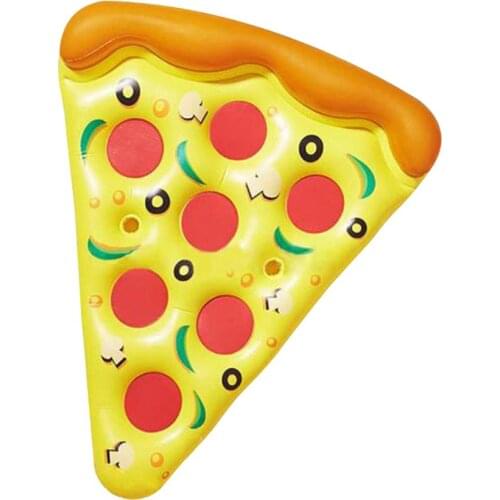 Hot Sale 180*150cm Giant Inflatable Pizza Shaped Swimming Pool Float Colorful Floating Bed Swimming Ring PVC Water Toy Seat