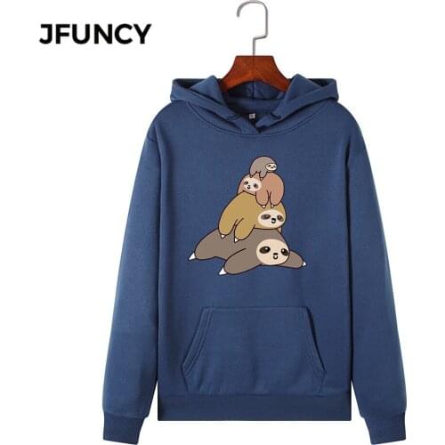 JFUNCY 2020 New Print Women Hoodie Long Sleeve Autumn Pullover Female Hooded Sweatshirt Woman Casual Hoodies Sportwear