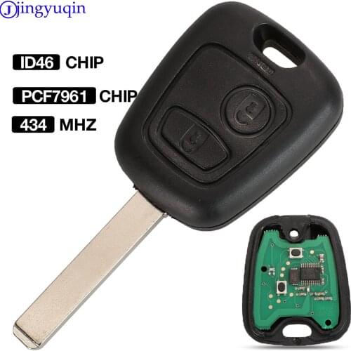 Jingyuqin 2 Buttons 433MHZ With PCF7961 Chip Remote Car Key Control Keyless For Peugeot 307 Citroen C1 C3 VA2 Blade