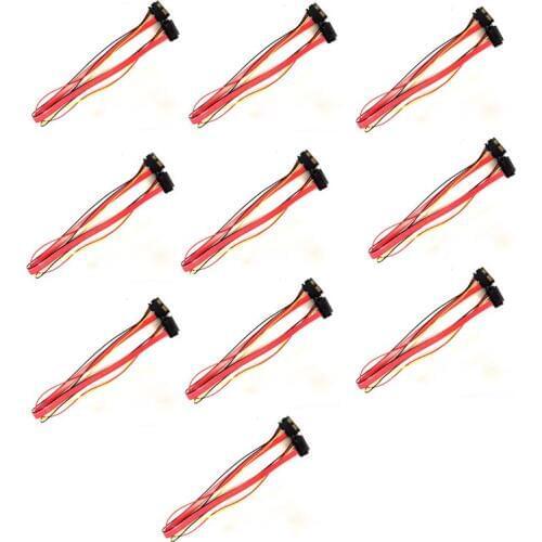 Lot 10pcs New SATA Cable 13pin 6+7pin Male to Female Extension Power Combo Connector Converter Cable