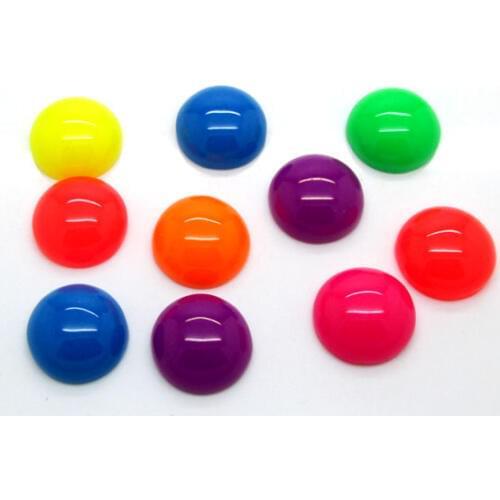 50Pcs 12mm Mixed Resin Round Decoration Crafts Kawaii Bead Flatback Cabochon Fridge Magnet Scrapbook DIY Accessories Buttons