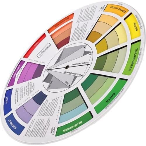 MagiDeal Round Color Mixing Guide Wheel for Paint Matching Pigment Blending Palette Chart Art Salon Tool Microblading