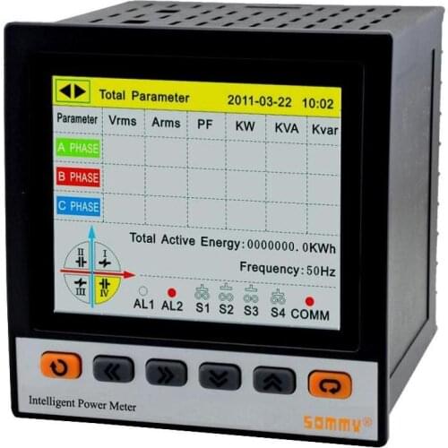 Color Display Multi-function Energy Meter with Harmonics Analysis Function