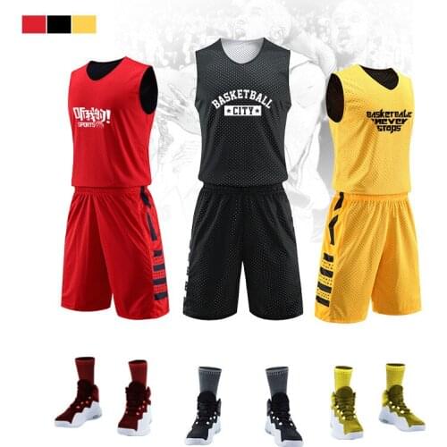 Men Basketball Uniforms Custom Print Name + Number Sports College Tracksuits Adult Breathable Basketball Training Jersey Set