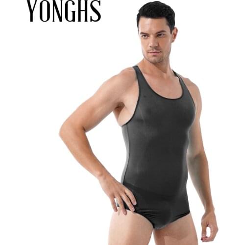 Swimwear Mens Lingerie Wrestling Singlet Stretchy Round Neck Sleeveless Bodysuit Gay Sports Fitness Singlet Clothing Undershirt