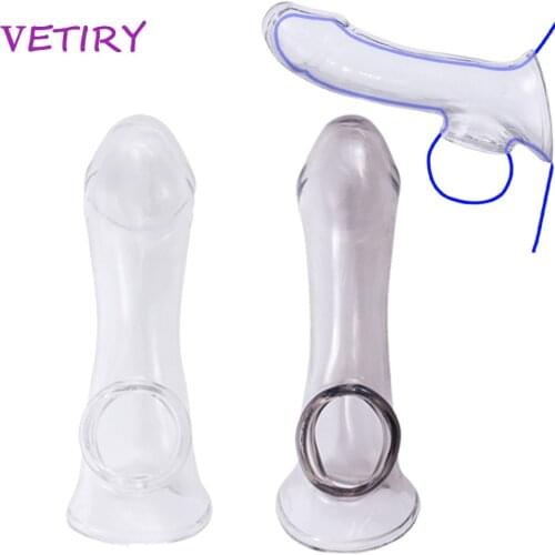 Male Enlargement Reusable Penis Sleeve Delay Ejaculation Male Dildos Condom Dick Extender Sex Toys for Men Enhancer