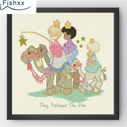 Fishxx Cross Stitch Kit European Style ChildrenS Bedroom Paintings H074 Camels And Riding A Star To Follow This Star Forward