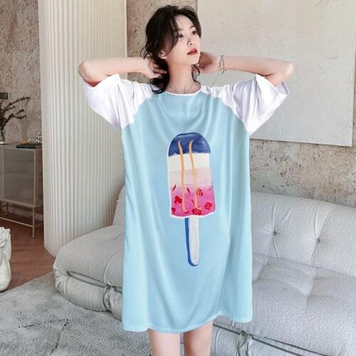 Sexy Nighties Short Night Dresses Womens Summer Dress Satin Nightgowns Loose Casual Home Clothes Ladies Night Wear Loungewear