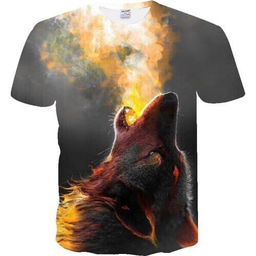 2019 New Summer men t-shirt Cold Wolf Series 3D Print T-shirt Men and Women tshirt Summer Short Sleeve O-Neck Shirt T shirt