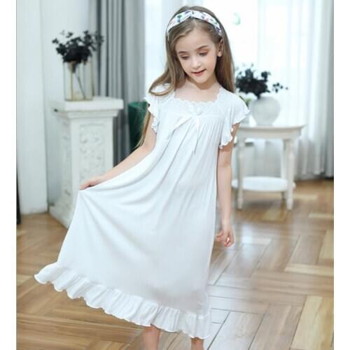 2020 New Children Pajamas Dresses Girls Baby Pajamas Cotton Princess Nightgown Home Clothes Girl Sleepwear Girls Summer Clothes