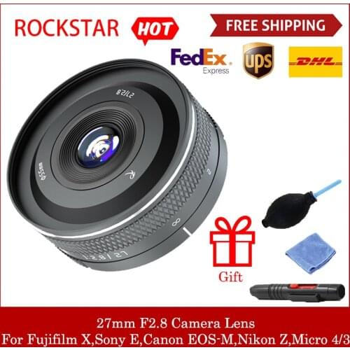 Rock Star RockStar 27mm F2.8 Large aperture fixed-focus lens camera for Fuji XF Canon EF-M Sony E Nikon Z Leica L SIGMA M4/3