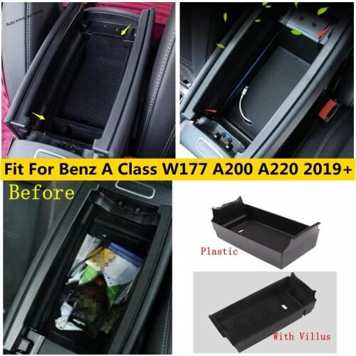 Center Pallet Armrest Container Storage Box Cover Kit Trim Accessories For Mercedes Benz A Class W177 2019 2020 2021 Interior