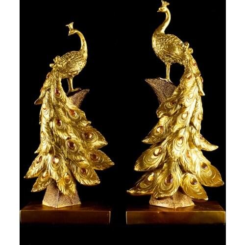 Resin Desktop Decoration Resin Peacock Sculpture Desktop Decoration Office Art Entrance Cabinet Desktop Decoration Boutique Gift